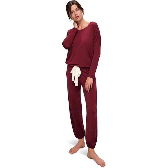 Eberjey Gisele Slouchy Women's Pajama Set, Burgundy, Size S 0060 - Picture 1 of 6